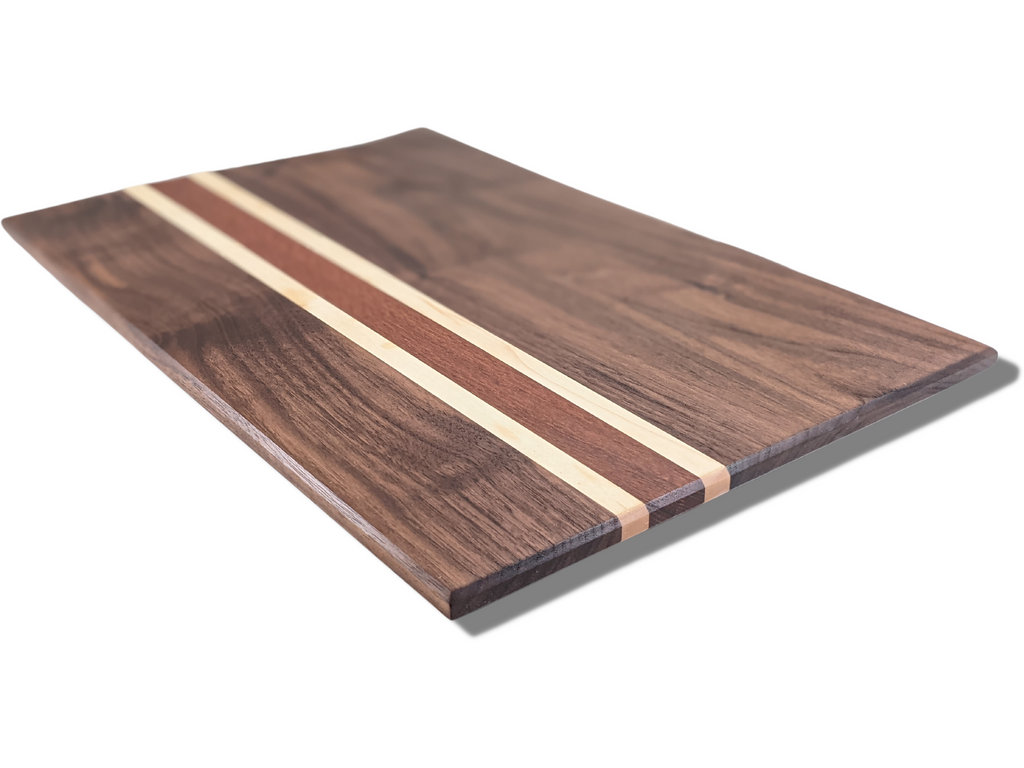 Walnut Cutting Board with Maple Stripes