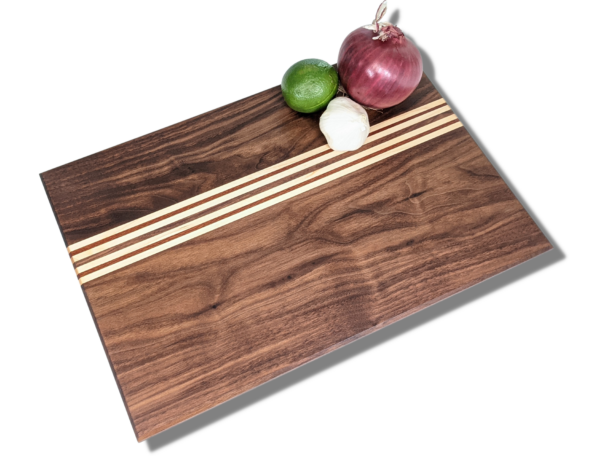 Walnut, Maple and Leopard Wood 17x12 (Double Stripe)