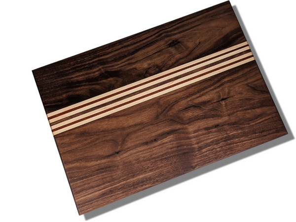 Walnut, Maple and Leopard Wood 17x12 (Double Stripe)